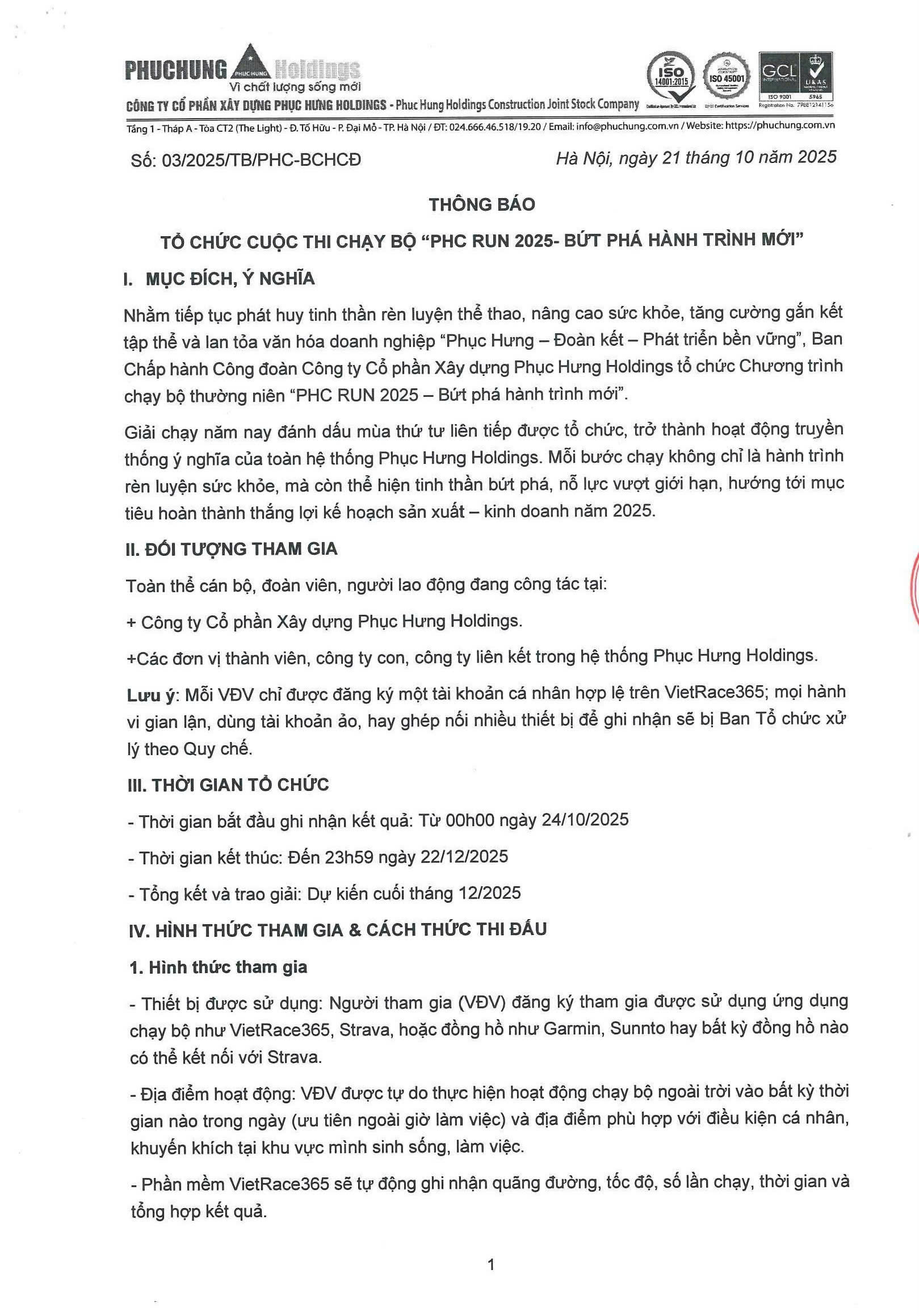 PHC RUN 2025 – BỨT PHÁ HÀNH TRÌNH MỚI