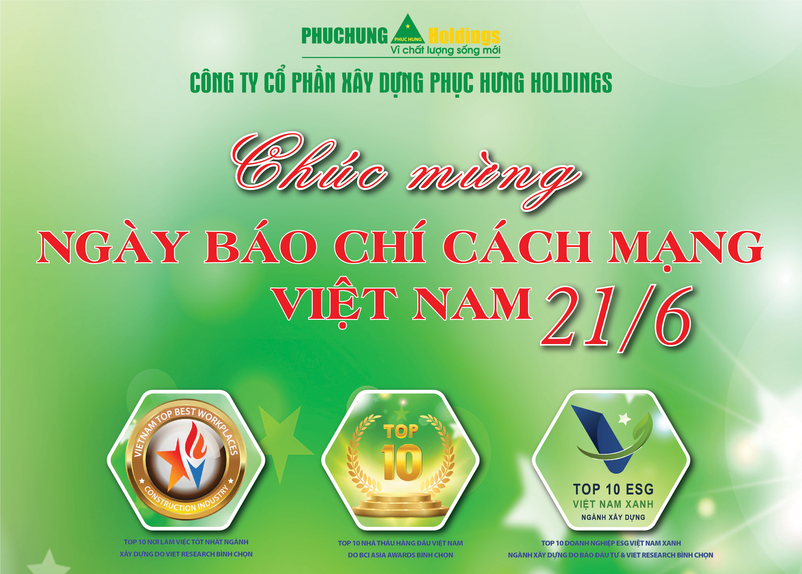 PHỤC HƯNG HOLDINGS CHÚC MỪNG NGÀY BÁO CHÍ CÁCH MẠNG VIỆT NAM 21/6