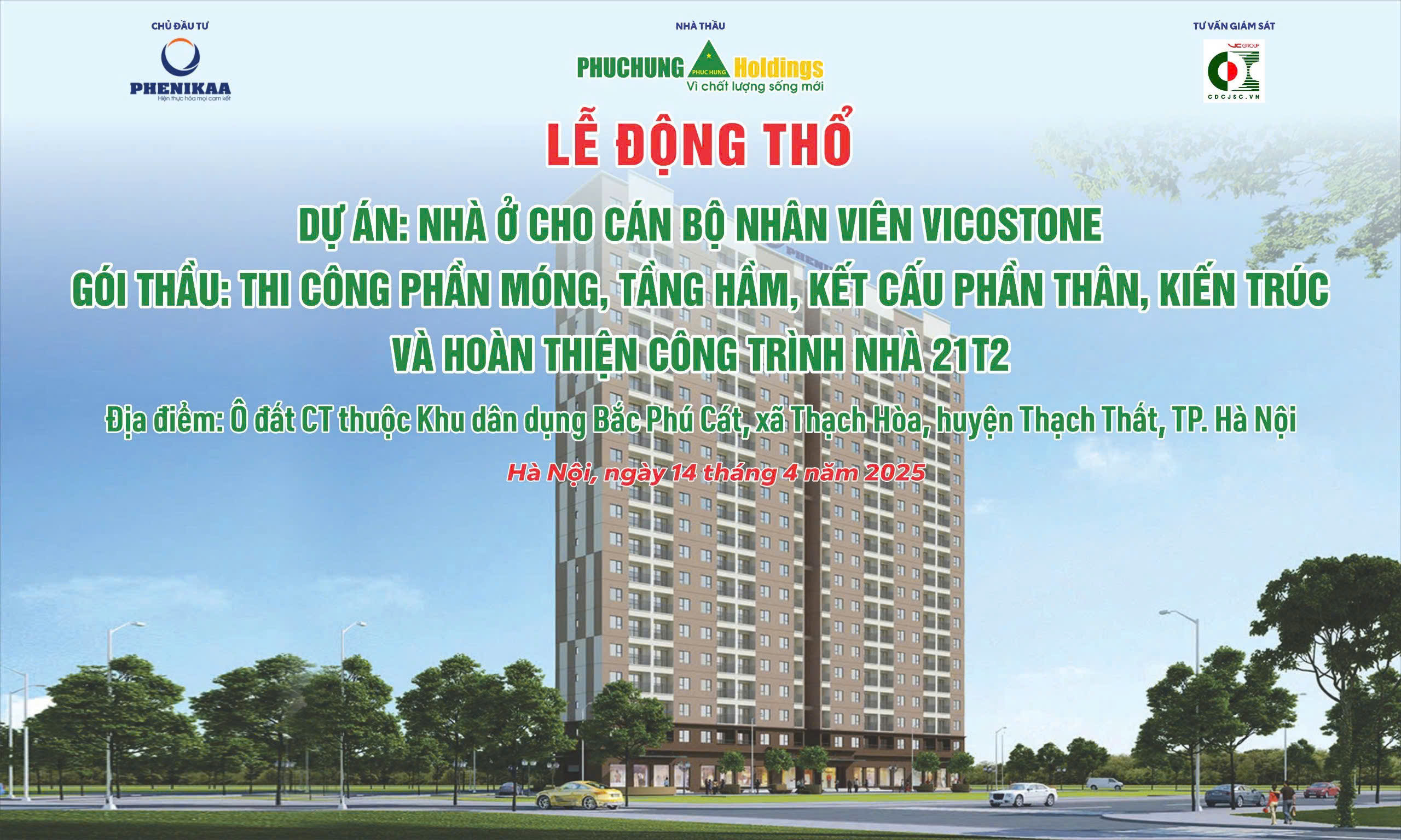 LỄ ĐỘNG THỔ DỰ ÁN NHÀ Ở CHO CÁN BỘ NHÂN VIÊN VICOSTONE HÒA LẠC