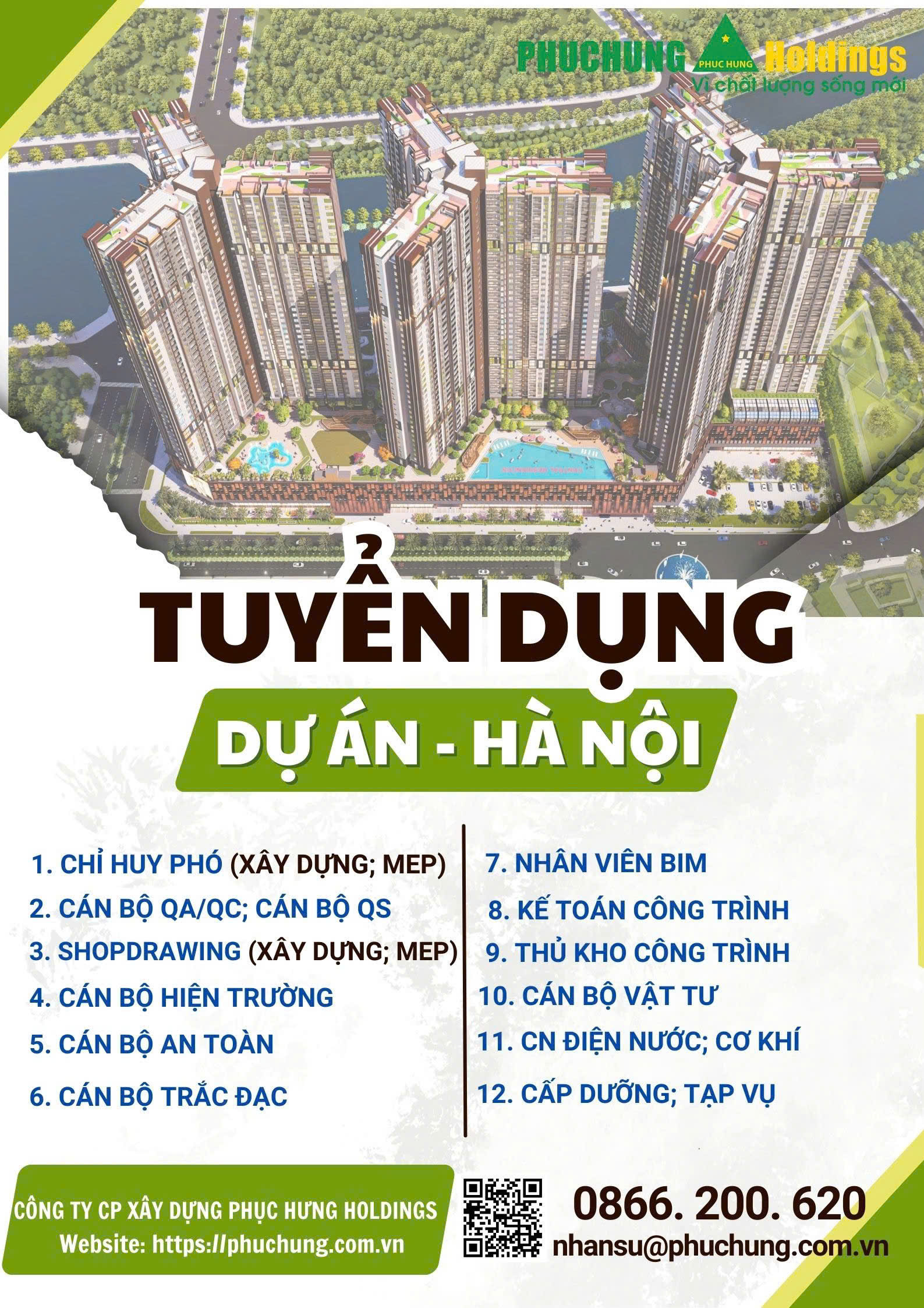 PHỤC HƯNG HOLDINGS TUYỂN DỤNG NHÂN SỰ TRIỂN KHAI DỰ ÁN TẠI HÀ NỘI
