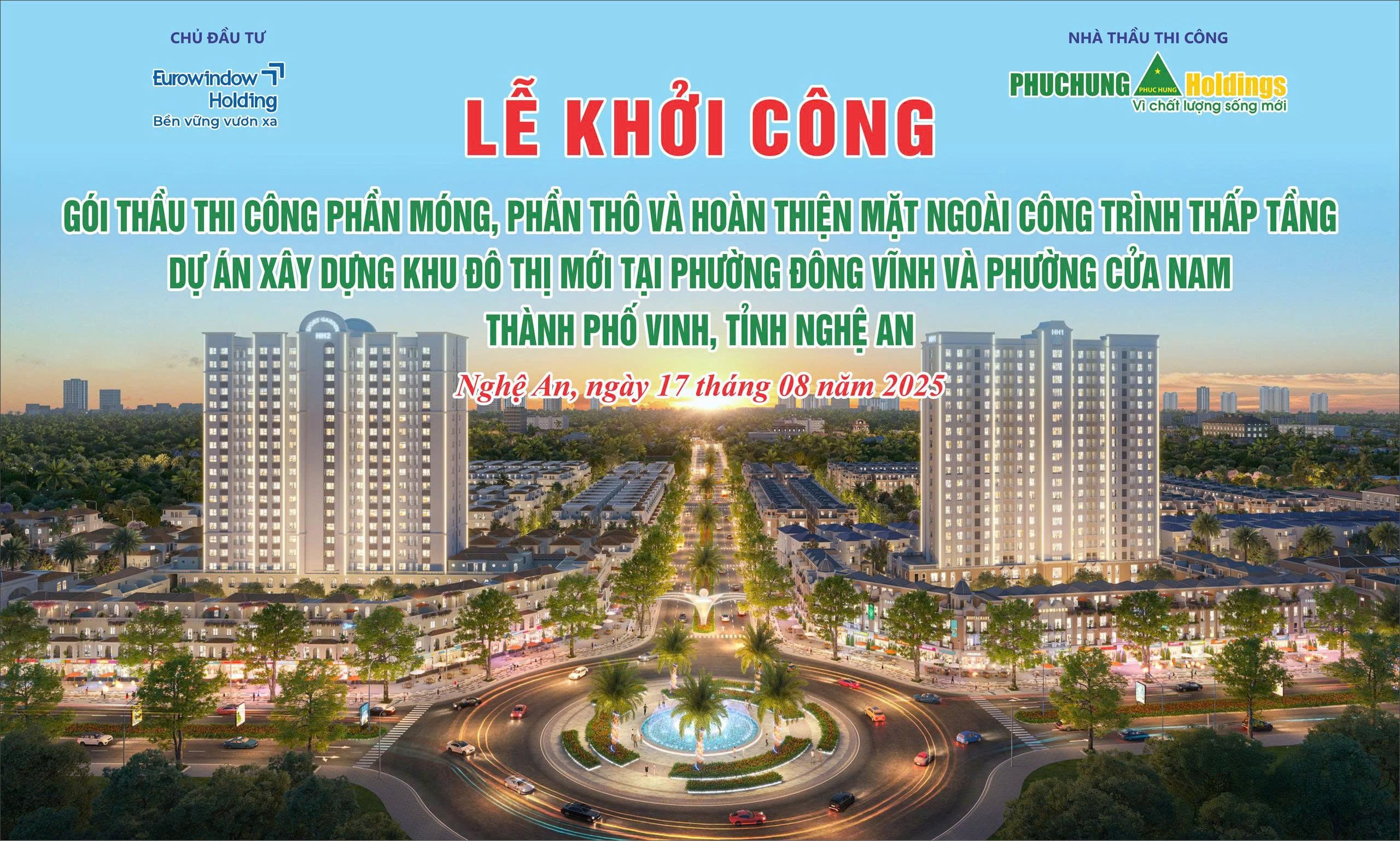 PHỤC HƯNG HOLDINGS KHỞI CÔNG GÓI THẦU CÔNG TRÌNH THẤP TẦNG TẠI NGHỆ AN