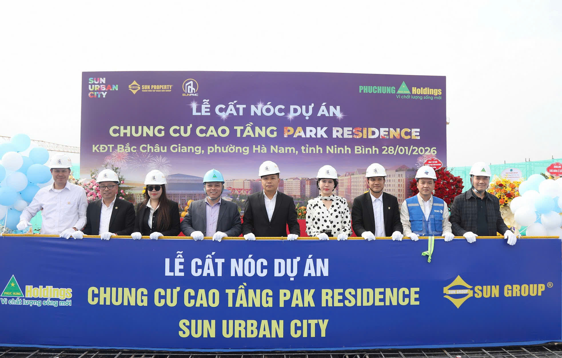 PHỤC HƯNG HOLDINGS CẤT NÓC CHUNG CƯ PARK RESIDENCE – DỰ ÁN KHU ĐÔ THỊ SINH THÁI BẮC CHÂU GIANG