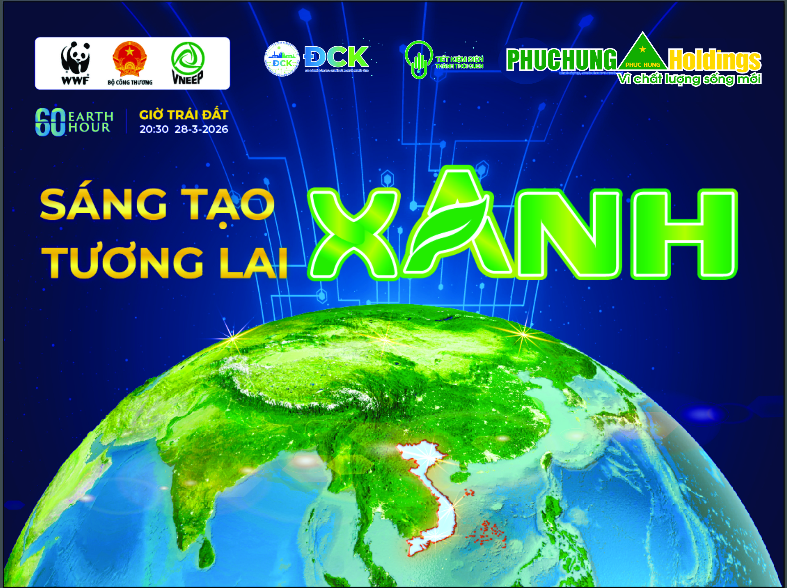 PHỤC HƯNG HOLDINGS KÊU GỌI HƯỞNG ỨNG CHIẾN DỊCH GIỜ TRÁI ĐẤT 2026 DIỄN RA TỐI 28/3 TỪ 20 GIỜ 30 PHÚT