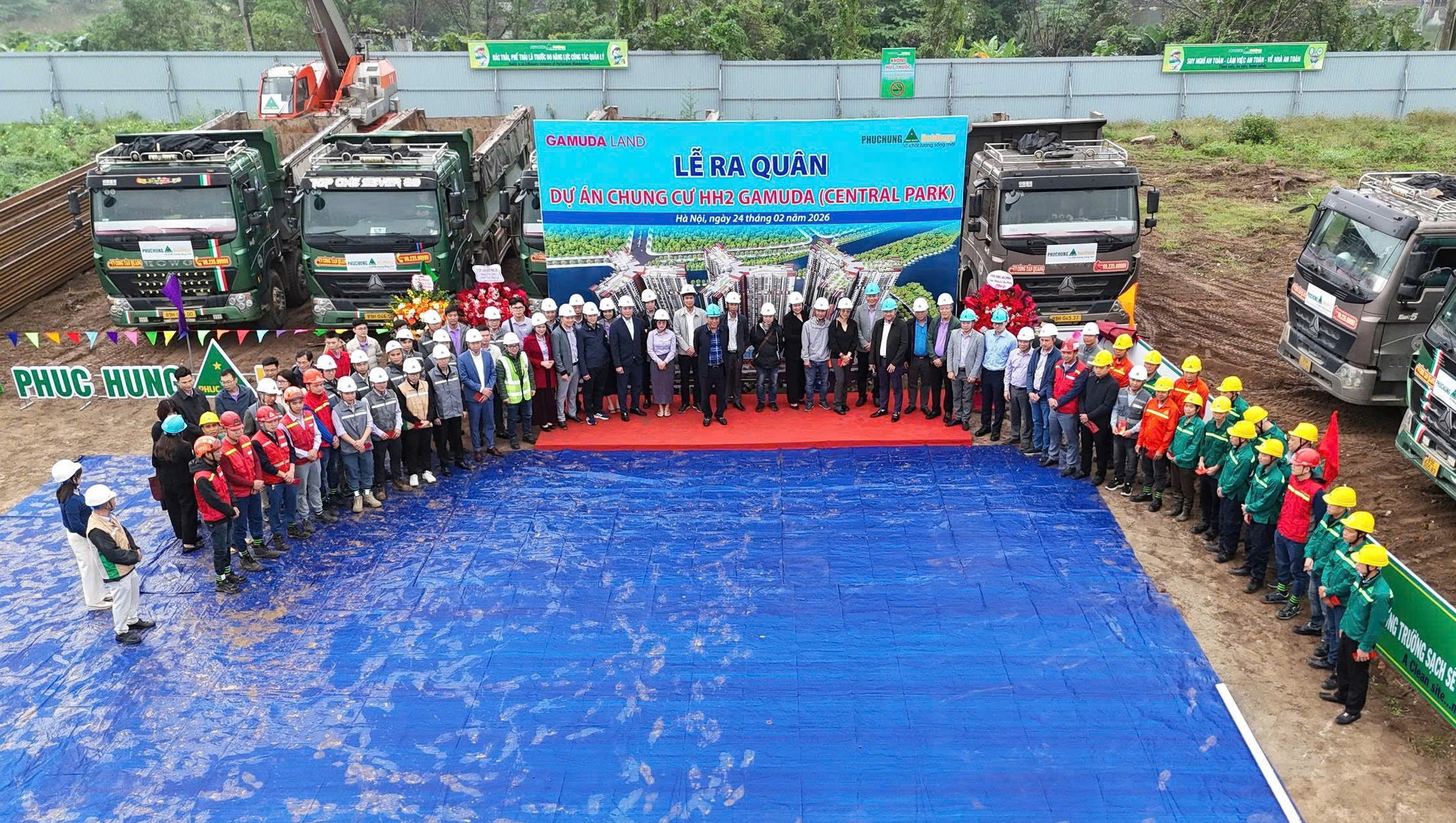 PHỤC HƯNG HOLDINGS RA QUÂN TẠI DỰ ÁN HH2 GAMUDA (CENTRAL PARK) VÀ KHU ĐÔ THỊ MỚI, PHỐ ĐI BỘ TRUNG TÂM TP. THÁI NGUYÊN