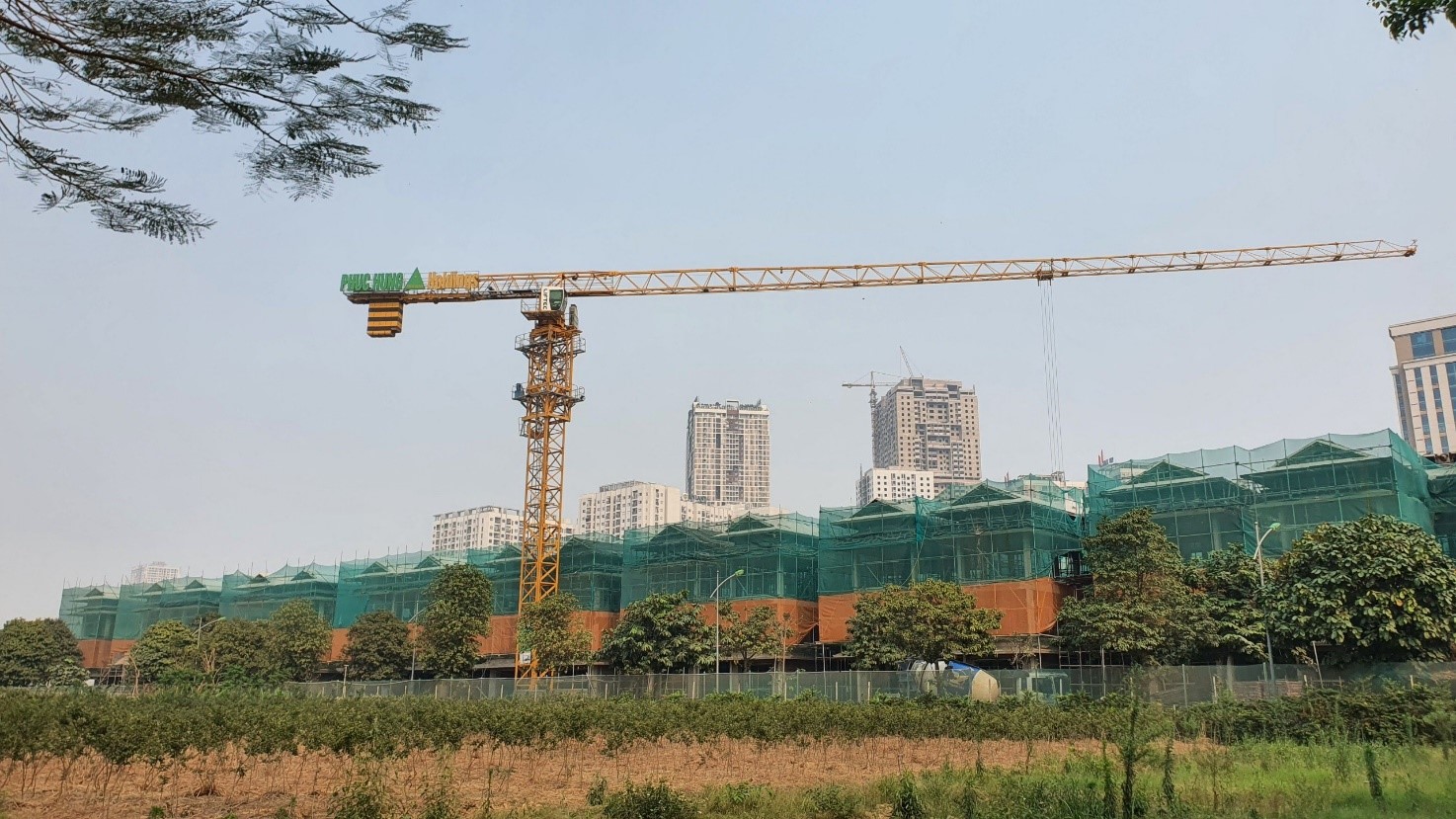 Toàn cảnh dự án khu Đô thị mới Dương Nội - 32 căn Biệt thự lô K07 – Phân khu A đang gấp rút thi công các hạng mục hoàn thiện