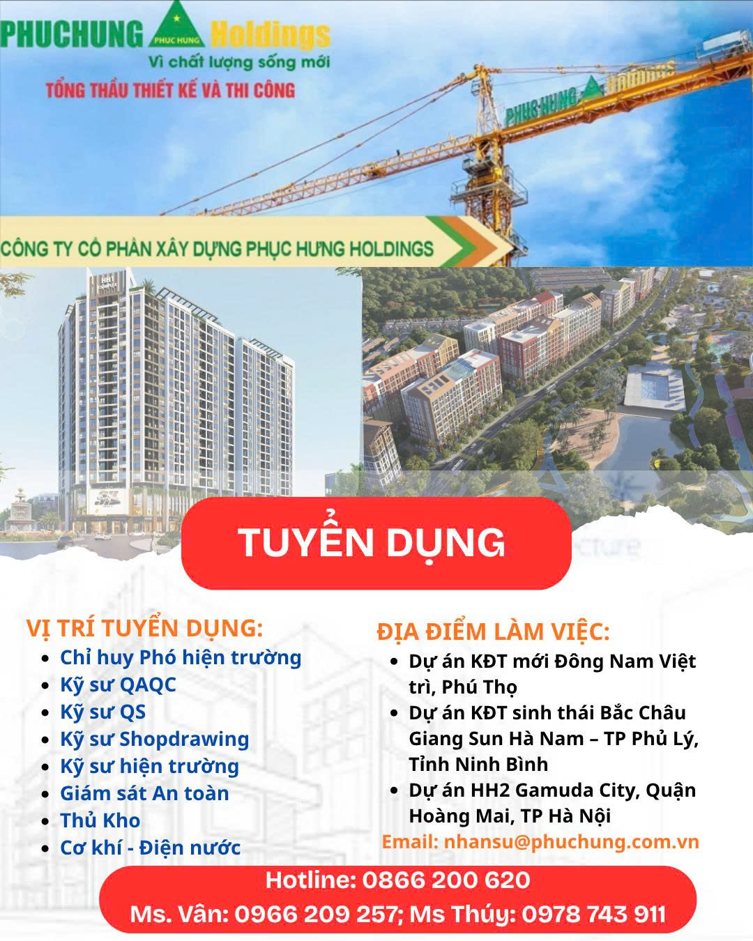 PHỤC HƯNG HOLDINGS TUYỂN DỤNG BỔ SUNG THÁNG 5/2026
