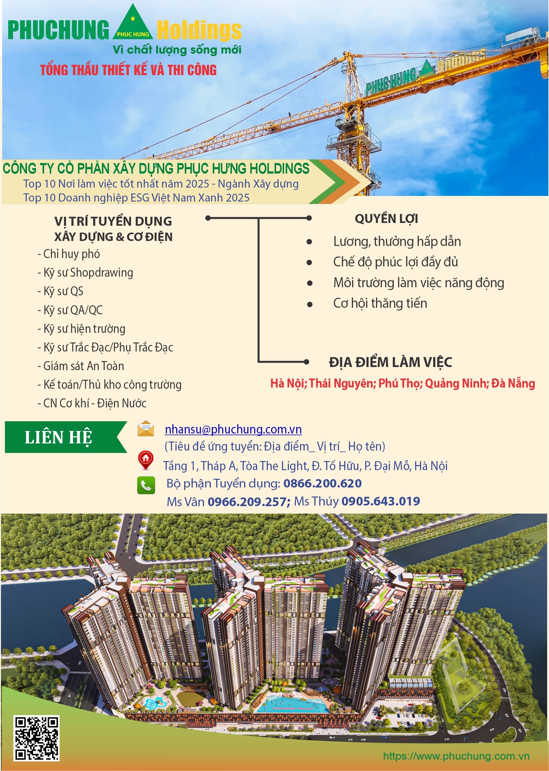 CÔNG TY CỔ PHẦN XÂY DỰNG PHỤC HƯNG HOLDINGS TUYỂN DỤNG T2.2026