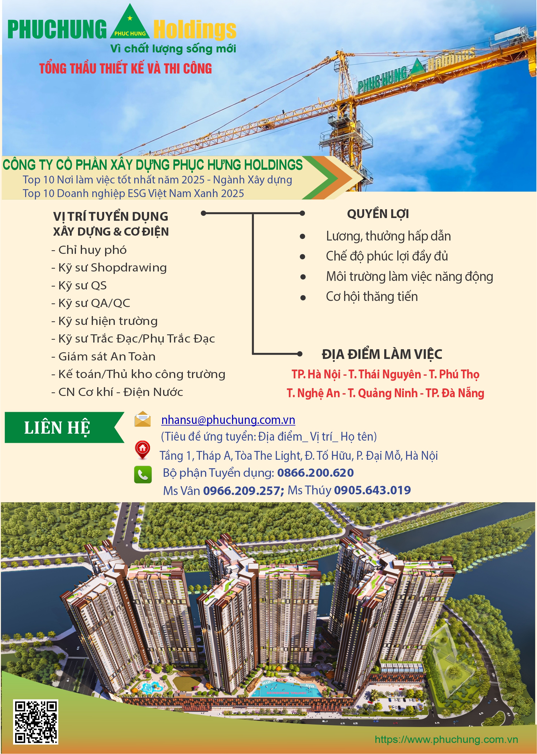 CÔNG TY CỔ PHẦN XÂY DỰNG PHỤC HƯNG HOLDINGS TUYỂN DỤNG THÁNG 03.2026